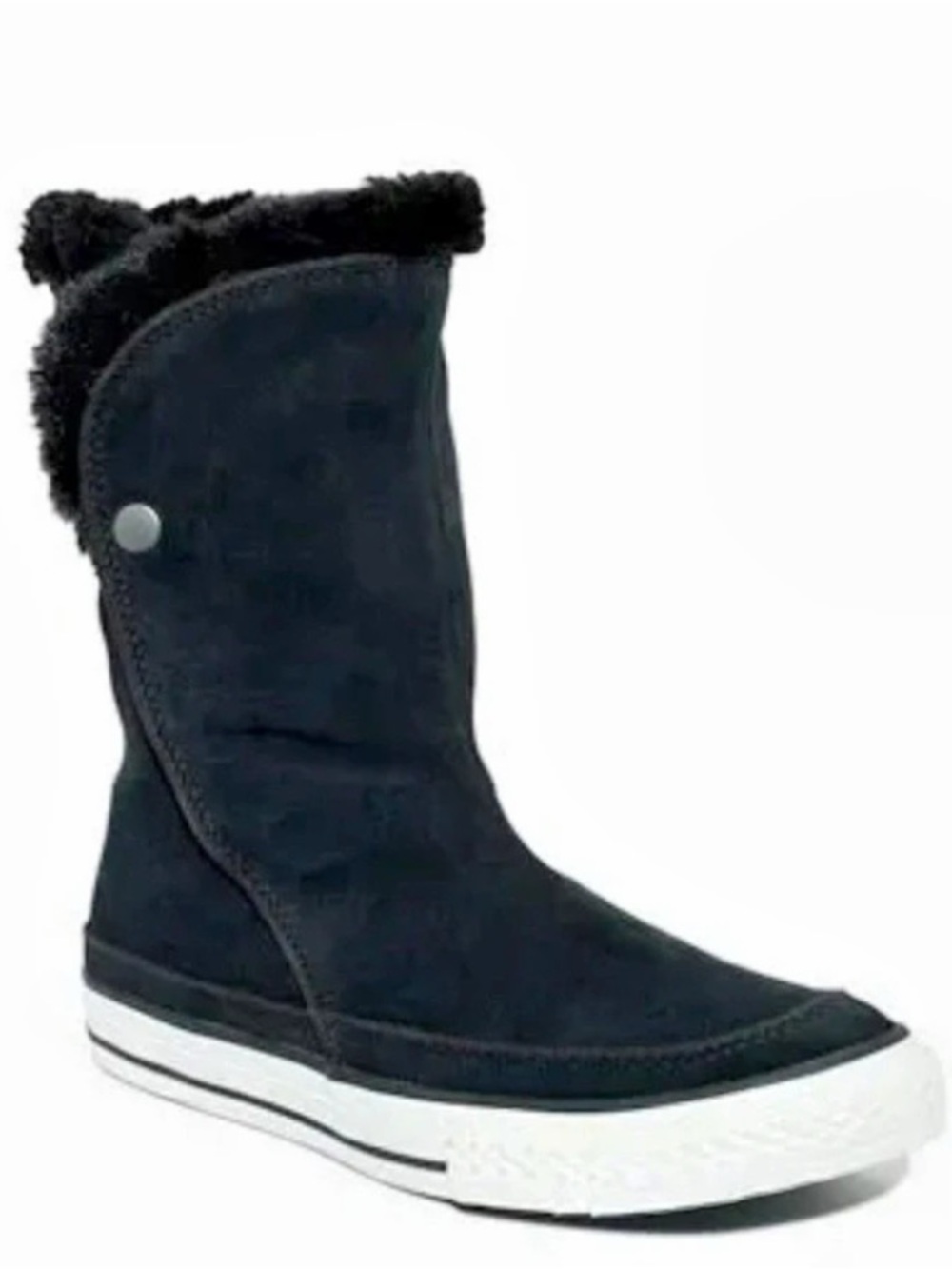 Converse Chuck Taylor All Star Fold-Over Lift Platform XHi Faux Fur Black Winter